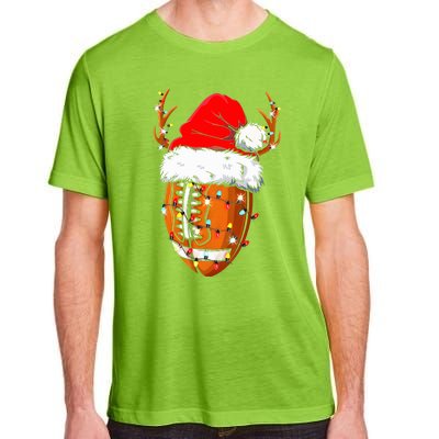 Christmas Football Ball Xmas Lights Funny  Sport  Adult ChromaSoft Performance T-Shirt