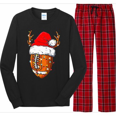 Christmas Football Ball Xmas Lights Funny  Sport  Long Sleeve Pajama Set