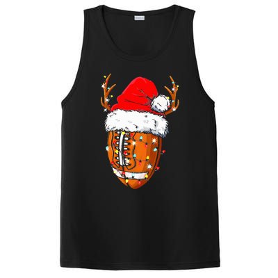 Christmas Football Ball Xmas Lights Funny  Sport  PosiCharge Competitor Tank