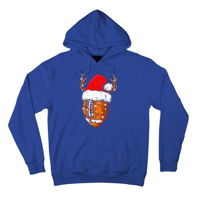 Christmas Football Ball Xmas Lights Funny  Sport  Hoodie