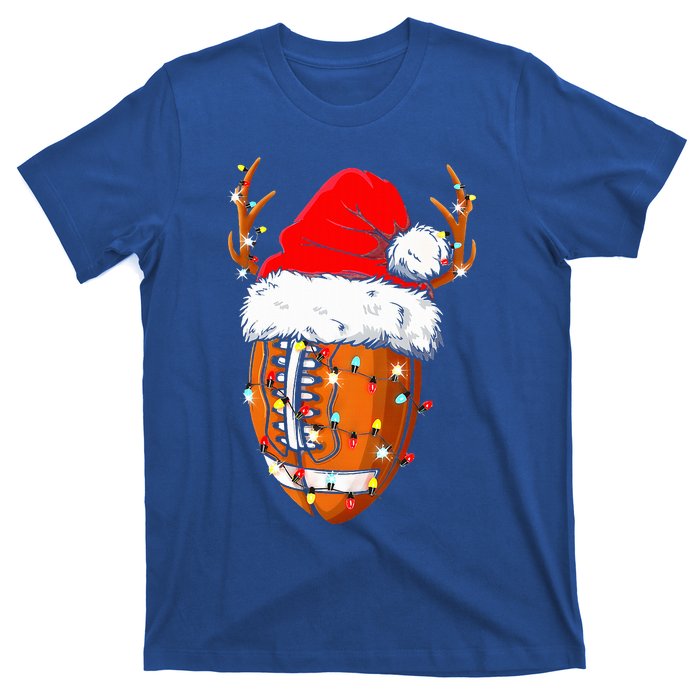 Christmas Football Ball Xmas Lights Funny  Sport  T-Shirt