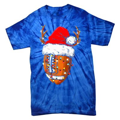 Christmas Football Ball Xmas Lights Funny  Sport  Tie-Dye T-Shirt