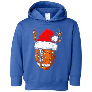 Christmas Football Ball Xmas Lights Funny  Sport  Toddler Hoodie