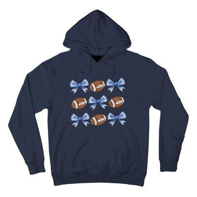 Coquette Football Bow Football Mom Game Day Women Girl Tall Hoodie