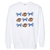 Coquette Football Bow Football Mom Game Day Women Girl Garment-Dyed Sweatshirt