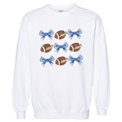 Coquette Football Bow Football Mom Game Day Women Girl Garment-Dyed Sweatshirt