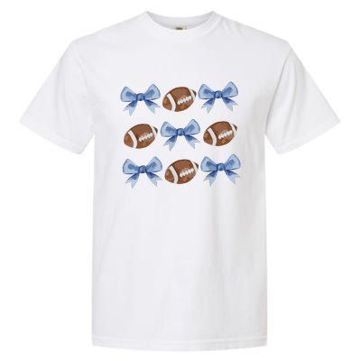 Coquette Football Bow Football Mom Game Day Women Girl Garment-Dyed Heavyweight T-Shirt