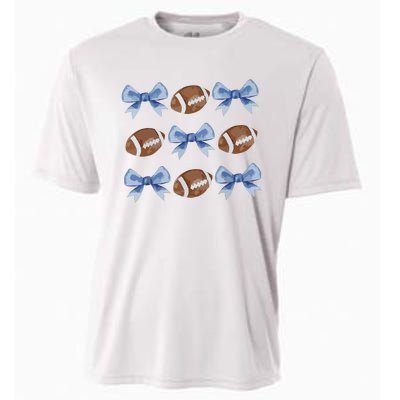 Coquette Football Bow Football Mom Game Day Women Girl Cooling Performance Crew T-Shirt