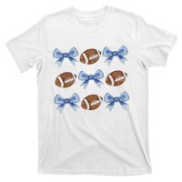 Coquette Football Bow Football Mom Game Day Women Girl T-Shirt