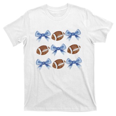 Coquette Football Bow Football Mom Game Day Women Girl T-Shirt