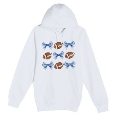 Coquette Football Bow Football Mom Game Day Women Girl Premium Pullover Hoodie