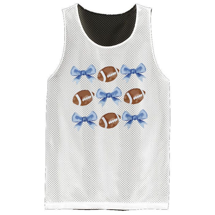 Coquette Football Bow Football Mom Game Day Women Girl Mesh Reversible Basketball Jersey Tank