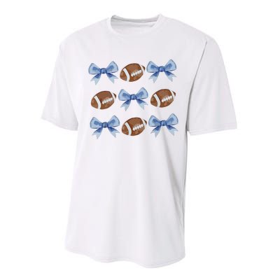 Coquette Football Bow Football Mom Game Day Women Girl Performance Sprint T-Shirt