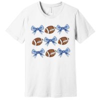 Coquette Football Bow Football Mom Game Day Women Girl Premium T-Shirt