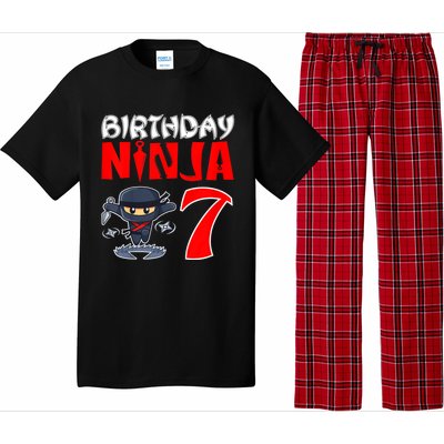 Cute Funny Birthday Ninja For 7 Year Old Little Ninja 7th Birthday Pajama Set