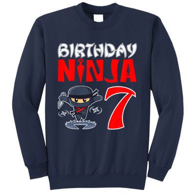 Cute Funny Birthday Ninja For 7 Year Old Little Ninja 7th Birthday Sweatshirt