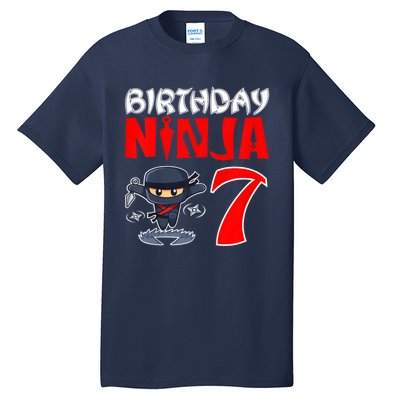 Cute Funny Birthday Ninja For 7 Year Old Little Ninja 7th Birthday Tall T-Shirt