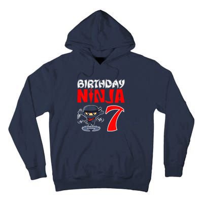 Cute Funny Birthday Ninja For 7 Year Old Little Ninja 7th Birthday Tall Hoodie