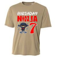 Cute Funny Birthday Ninja For 7 Year Old Little Ninja 7th Birthday Cooling Performance Crew T-Shirt