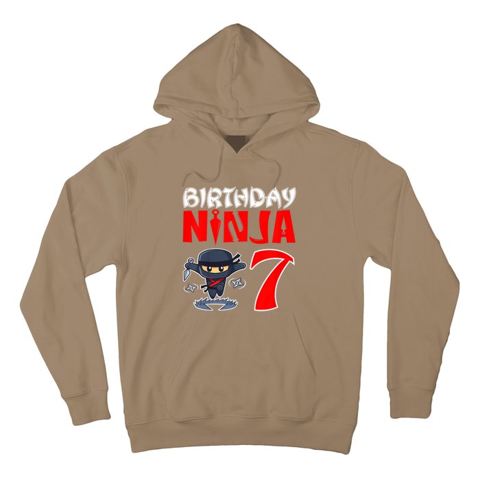 Cute Funny Birthday Ninja For 7 Year Old Little Ninja 7th Birthday Hoodie