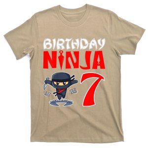 Cute Funny Birthday Ninja For 7 Year Old Little Ninja 7th Birthday T-Shirt