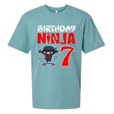 Cute Funny Birthday Ninja For 7 Year Old Little Ninja 7th Birthday Sueded Cloud Jersey T-Shirt