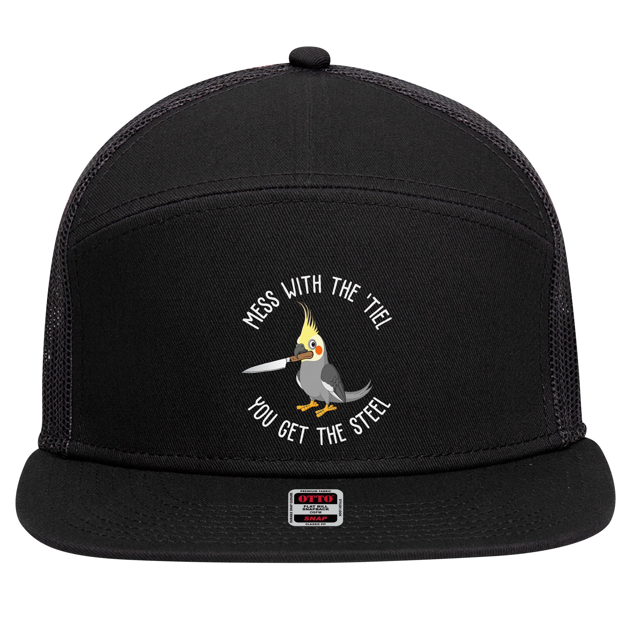 Cockatiel Funny Bird Lover Cockatiel 7 Panel Mesh Trucker Snapback Hat
