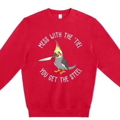 Cockatiel Funny Bird Lover Cockatiel Premium Crewneck Sweatshirt