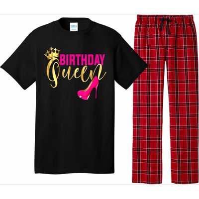 Cute Funny Birthday Queen Gift Girly Pink Shoe Crown Wo Birthday Pajama Set