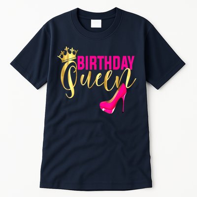 Cute Funny Birthday Queen Gift Girly Pink Shoe Crown Wo Birthday Tall T-Shirt