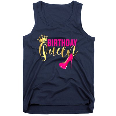 Cute Funny Birthday Queen Gift Girly Pink Shoe Crown Wo Birthday Tank Top