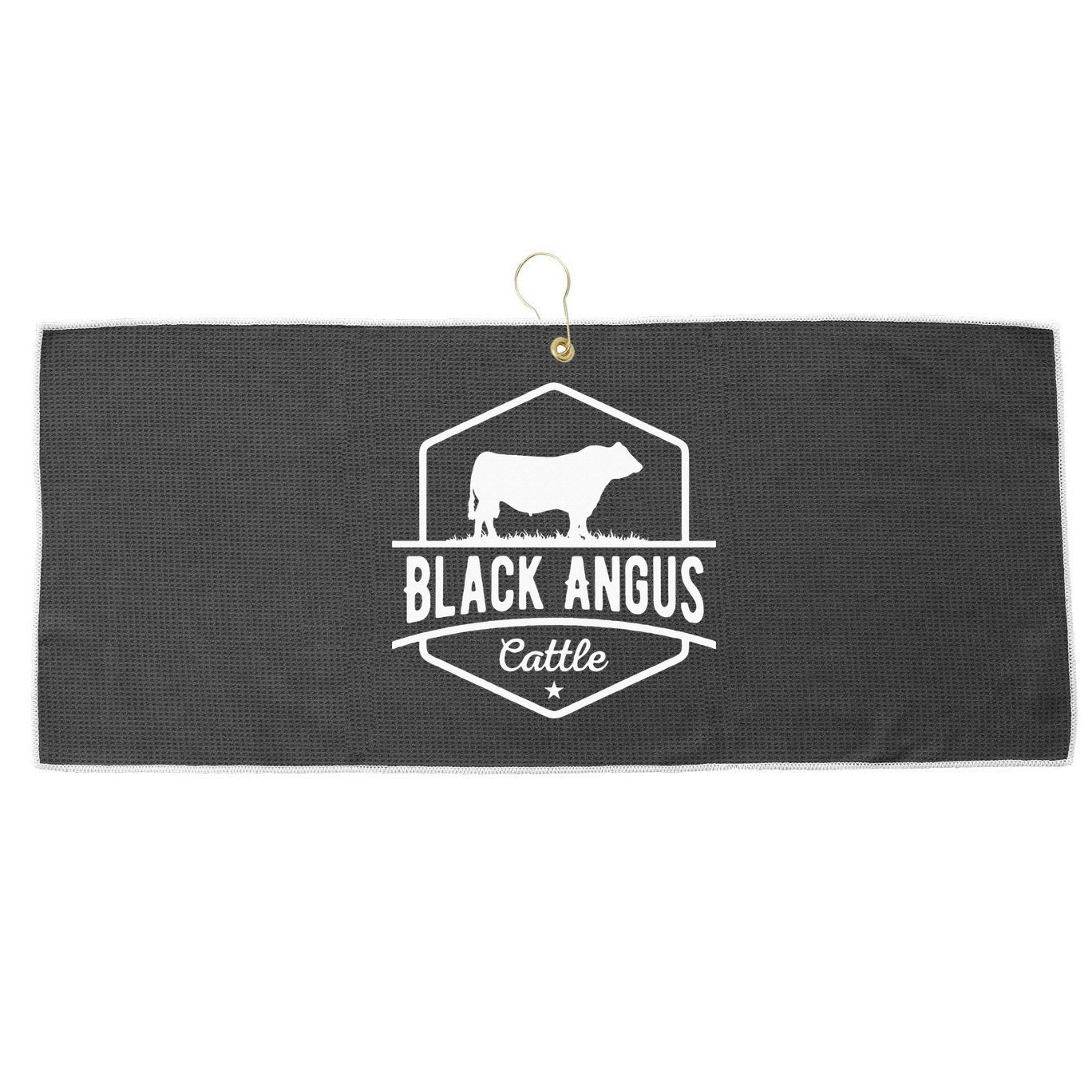Cow Farmer Black Angus Cattle Large Microfiber Waffle Golf Towel