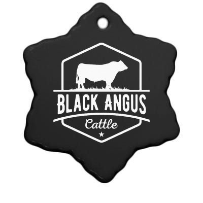 Cow Farmer Black Angus Cattle Ceramic Star Ornament