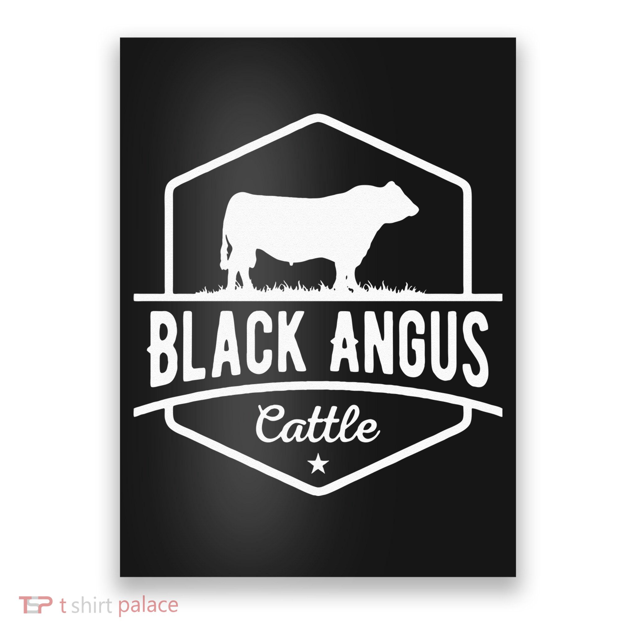Cow Farmer Black Angus Cattle Poster