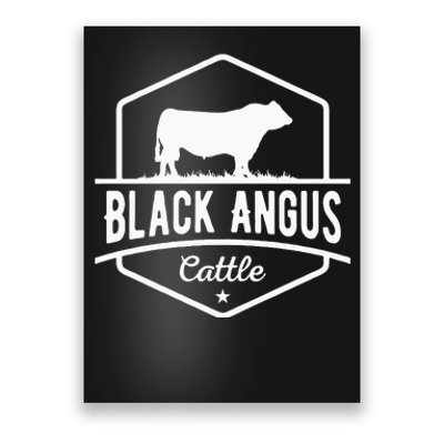 Cow Farmer Black Angus Cattle Poster