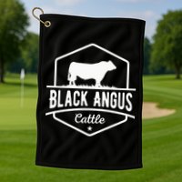 Cow Farmer Black Angus Cattle Golf Towel