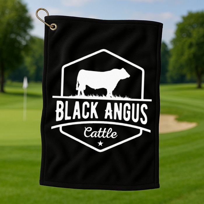 Cow Farmer Black Angus Cattle Golf Towel