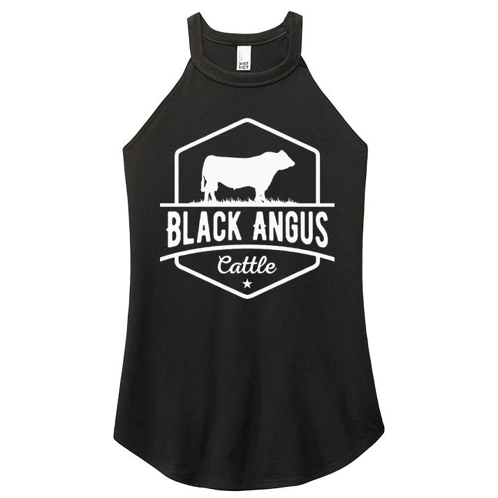 Cow Farmer Black Angus Cattle Women's Perfect Tri Rocker Tank