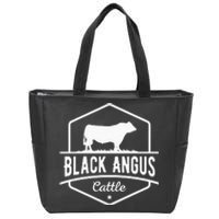 Cow Farmer Black Angus Cattle Zip Tote Bag