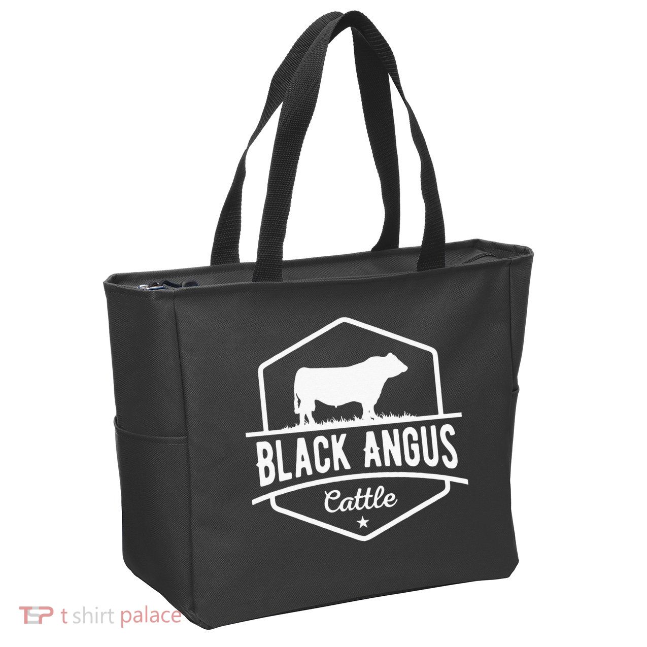 Cow Farmer Black Angus Cattle Zip Tote Bag