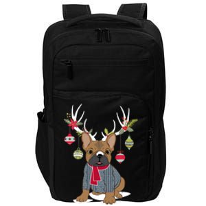 Cute French Bulldog Frenchie Christmas Reindeer Gift Impact Tech Backpack