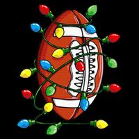 Christmas Football Ball Xmas Lights Funny Sport Stripe Pom Pom Beanie