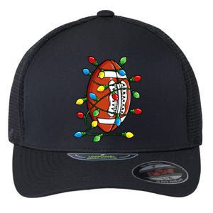 Christmas Football Ball Xmas Lights Funny Sport Flexfit Unipanel Trucker Cap