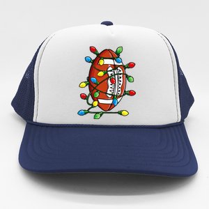 Christmas Football Ball Xmas Lights Funny Sport Trucker Hat