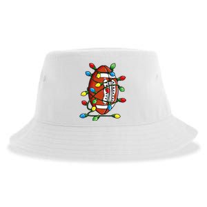 Christmas Football Ball Xmas Lights Funny Sport Sustainable Bucket Hat