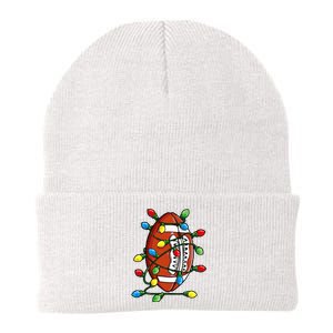 Christmas Football Ball Xmas Lights Funny Sport Knit Cap Winter Beanie