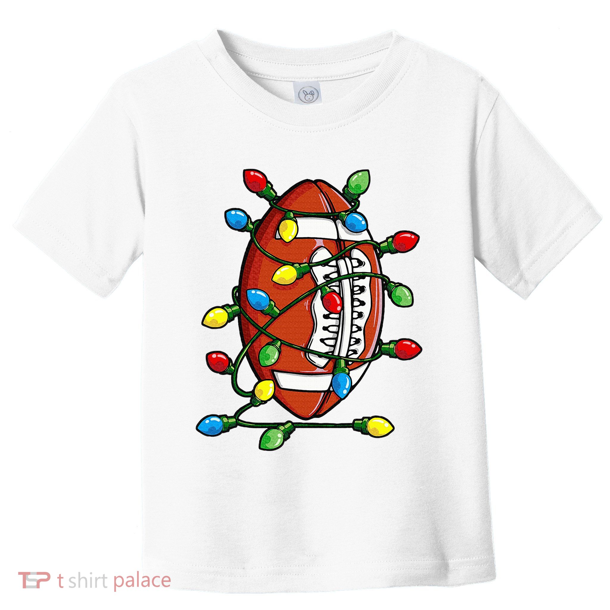 Christmas Football Ball Xmas Lights Funny Sport Toddler T-Shirt