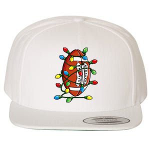 Christmas Football Ball Xmas Lights Funny Sport Wool Snapback Cap