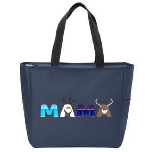 Christmas Frozen Birthday Mama Family Party Snowman Gift Zip Tote Bag