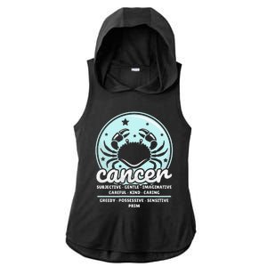 Cancer Facts Birthday Zodiac Sign Moon Astrology Ladies PosiCharge Tri-Blend Wicking Draft Hoodie Tank